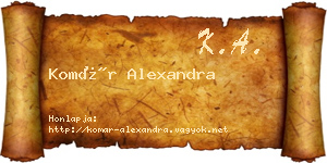 Komár Alexandra névjegykártya